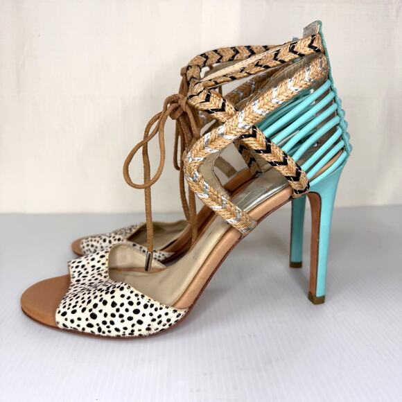 NWT‎ DOLCE VITA Hexen Stiletto Heels Women's 9 suede leather animal print summer - Picture 2 of 11